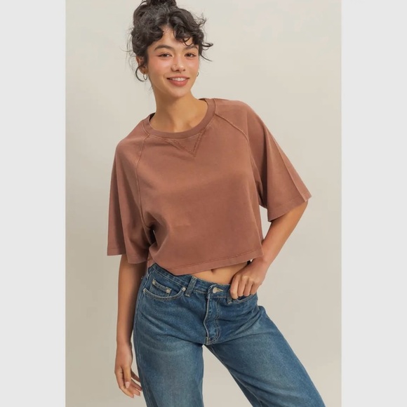 HYFVE Tops - 🆕🤍CHESTNUT OVERSIZED T SHIRT